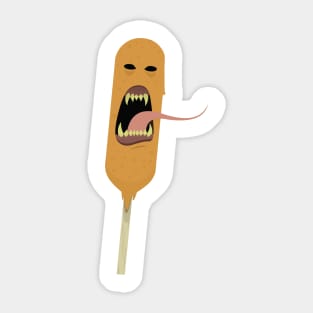 corn dog monster Sticker